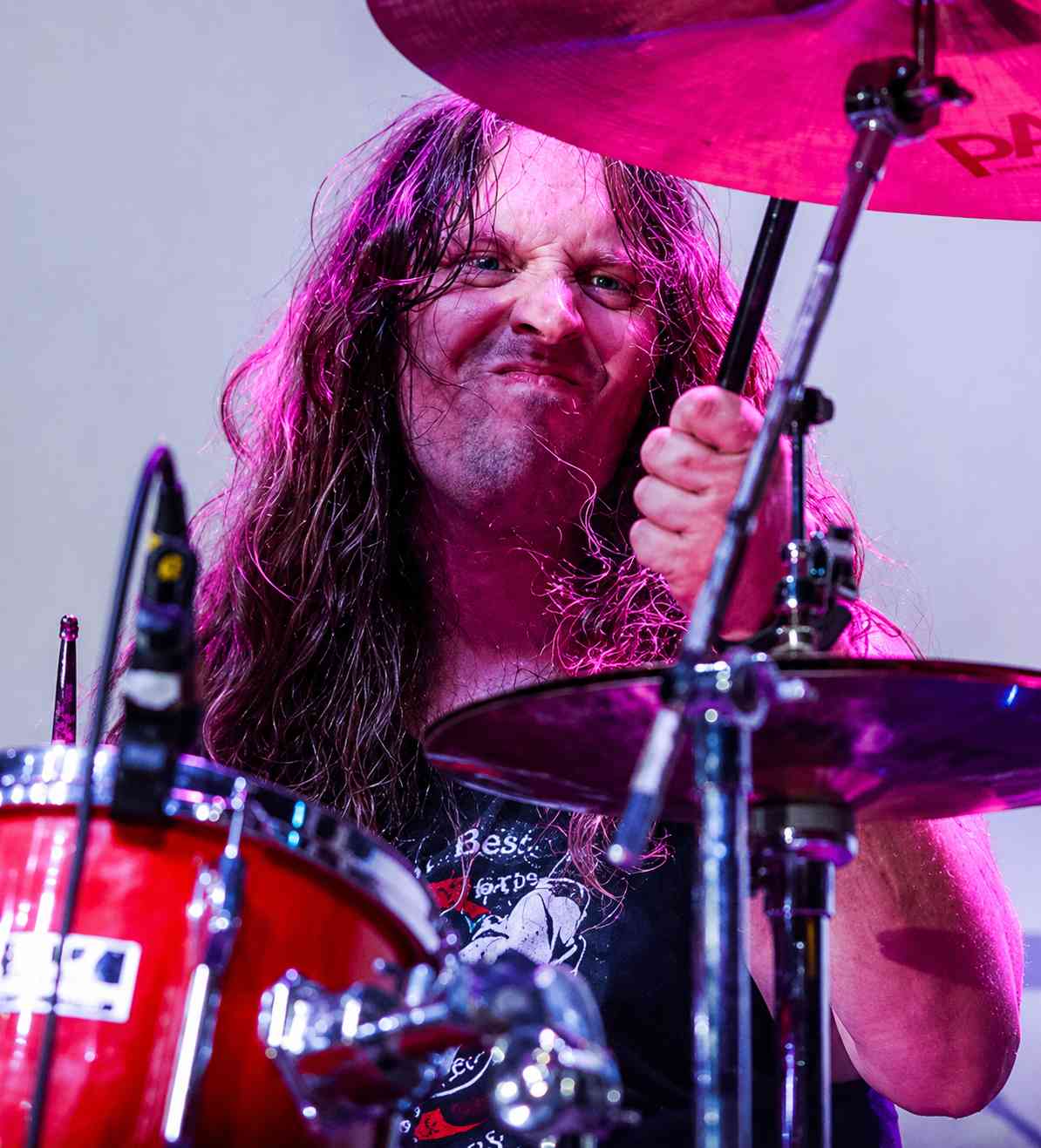 Kyle of CAKEMIX playing the drums